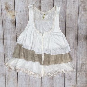 Free People | Flowy Layered Top | White | M